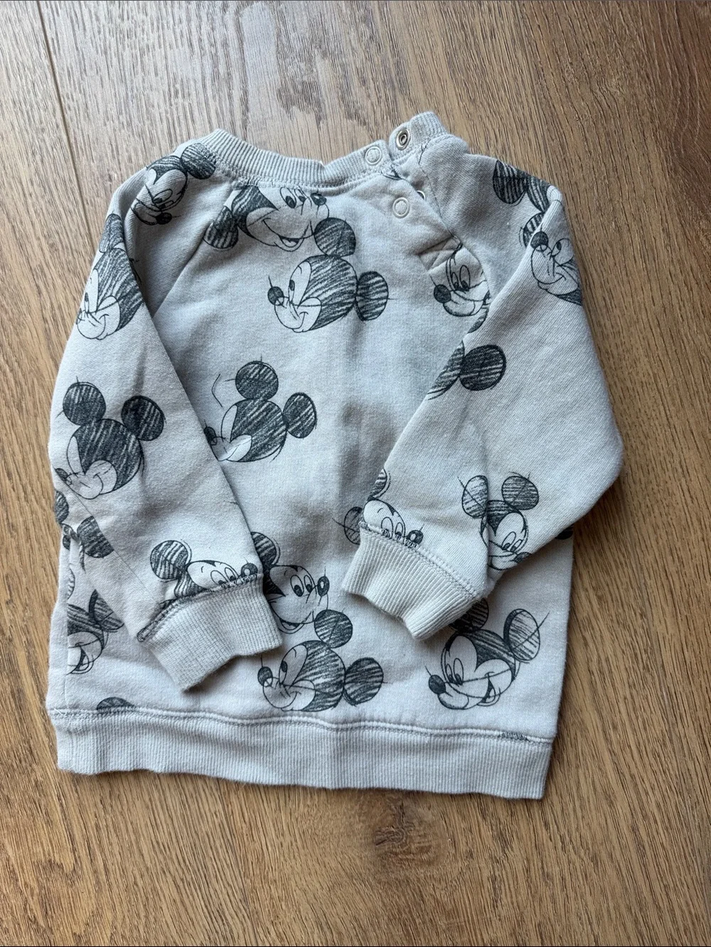 Gray H & M Mickey Mouse Print Kids Sweatshirt Set 9 months